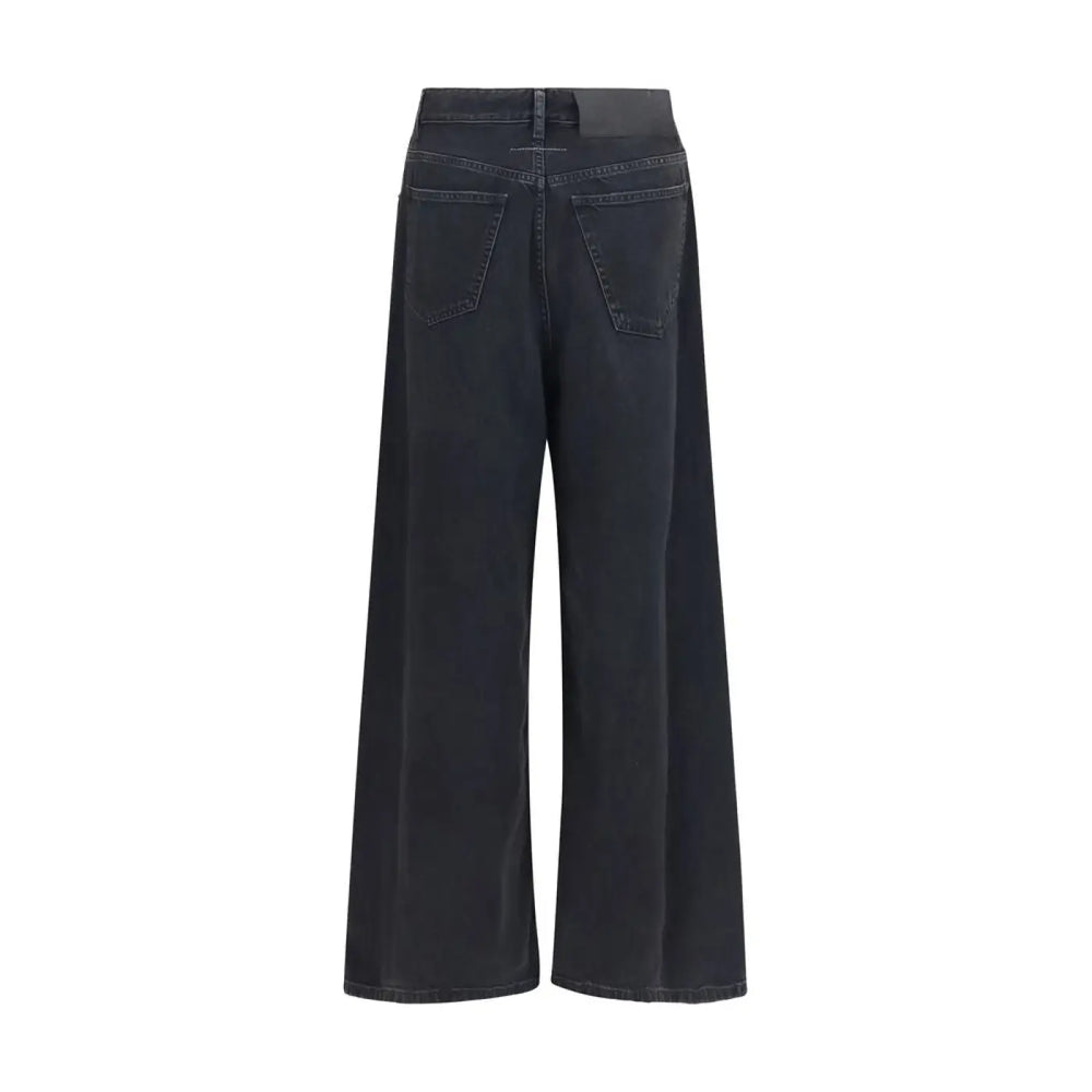 Mm6 Black Cotton Relaxed Fit Jeans