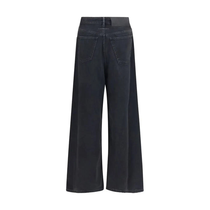 Mm6 Black Cotton Relaxed Fit Jeans