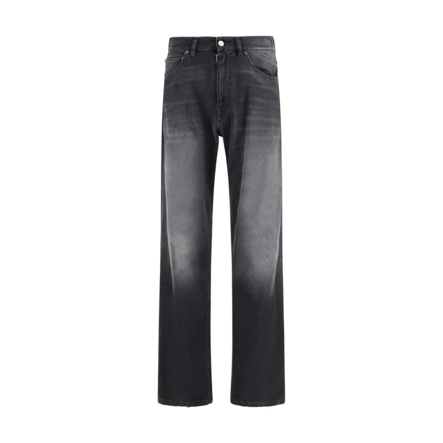 MM6 Black Cotton Straight-Leg Jeans