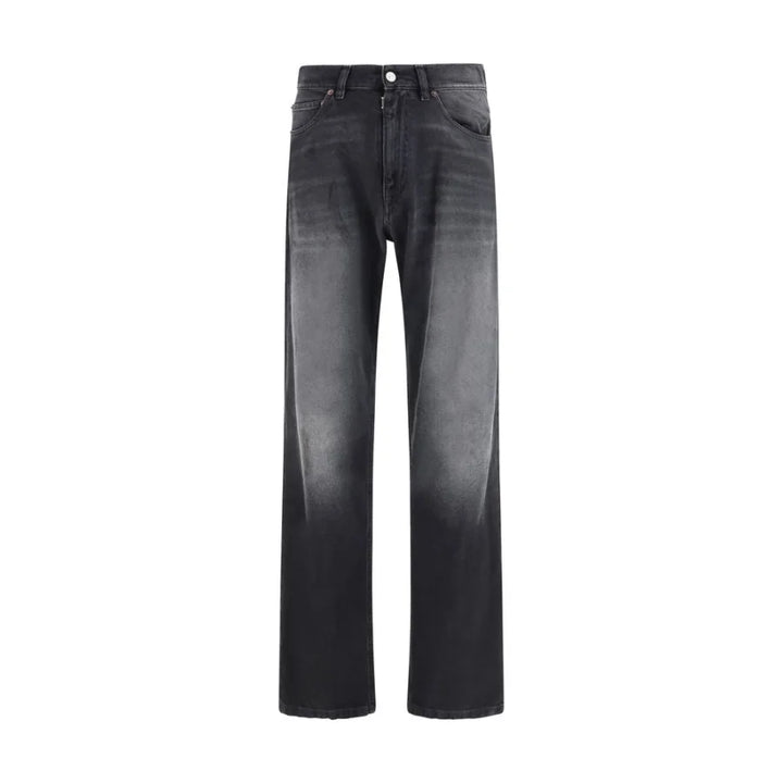 MM6 Black Cotton Straight-Leg Jeans