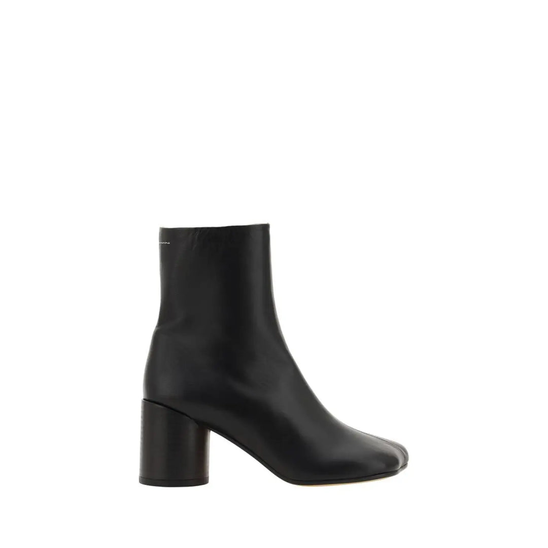 Mm6 Black Lamb Ovis Aries Ankle Boots