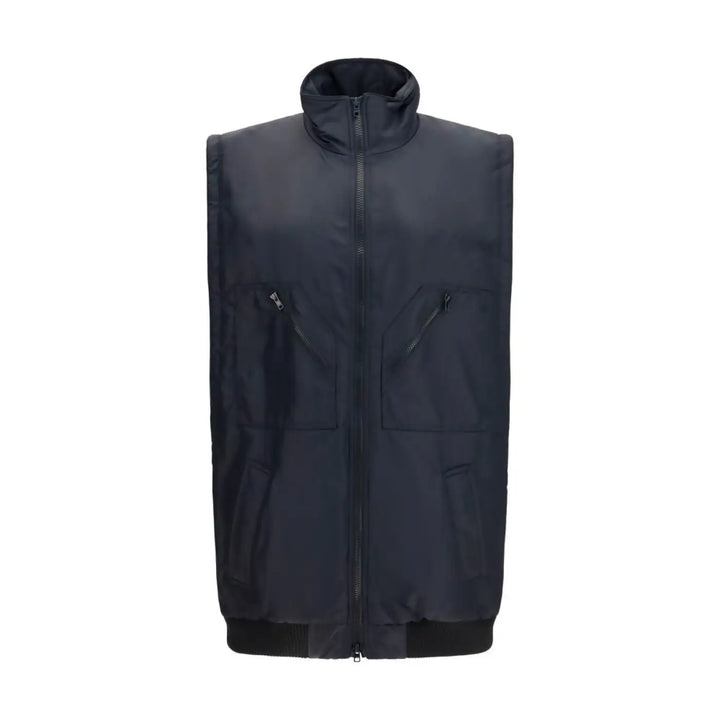 Mm6 Black Polyamide Sleeveless Jacket