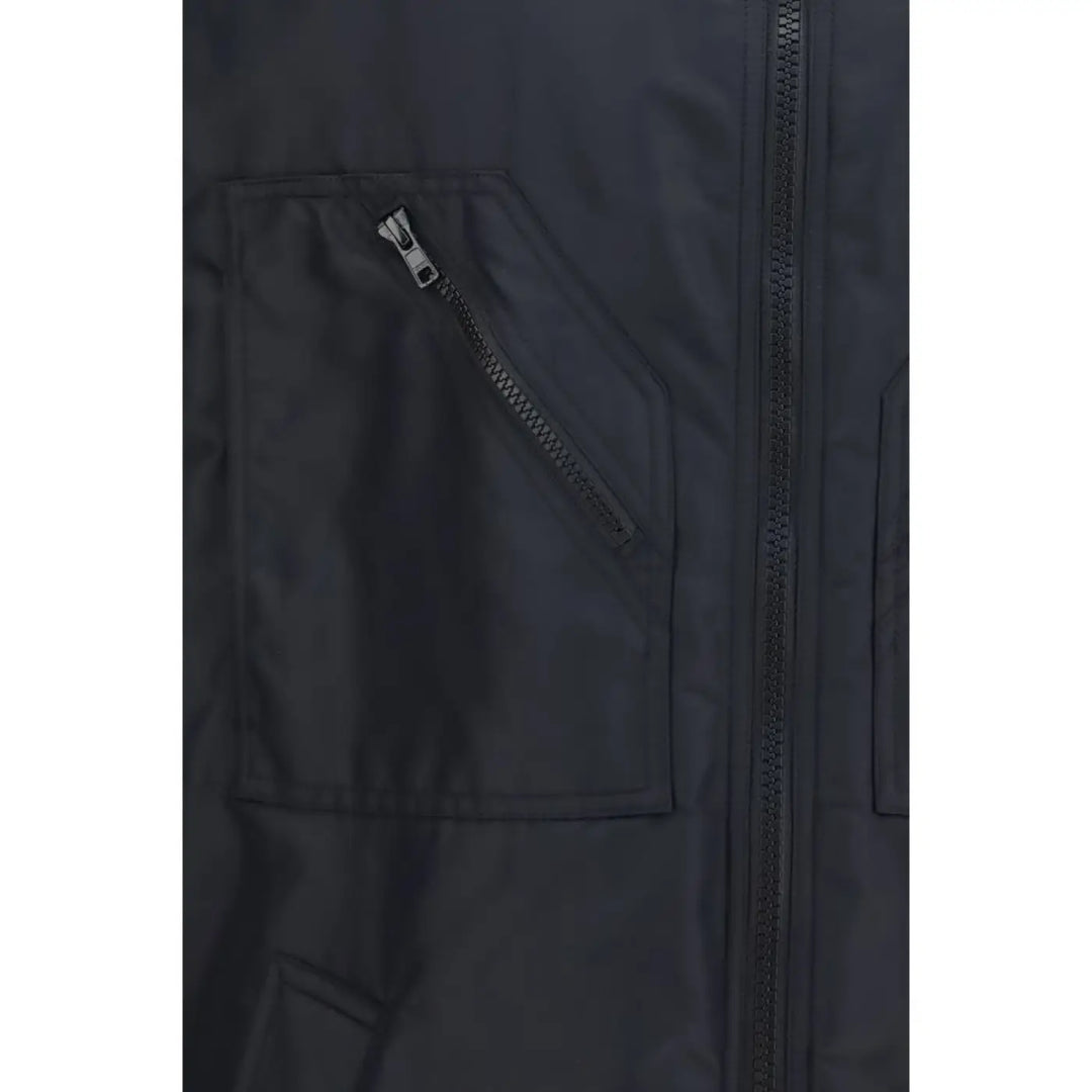 Mm6 Black Polyamide Sleeveless Jacket