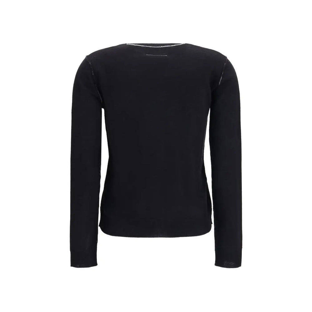 Mm6 Black Wool Oves Aries Cardigan
