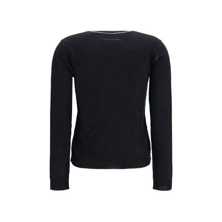 Mm6 Black Wool Oves Aries Cardigan