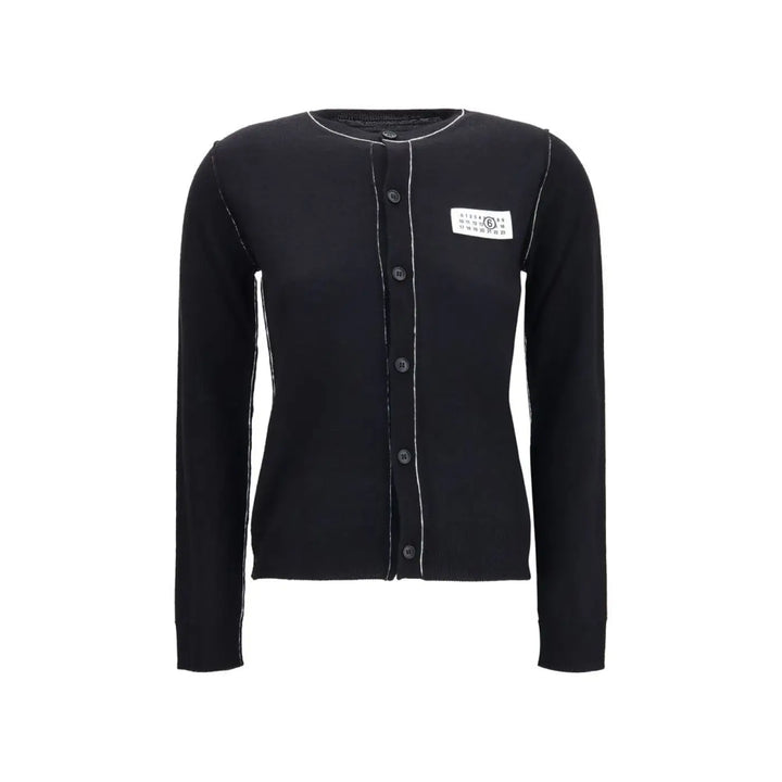Mm6 Black Wool Oves Aries Cardigan