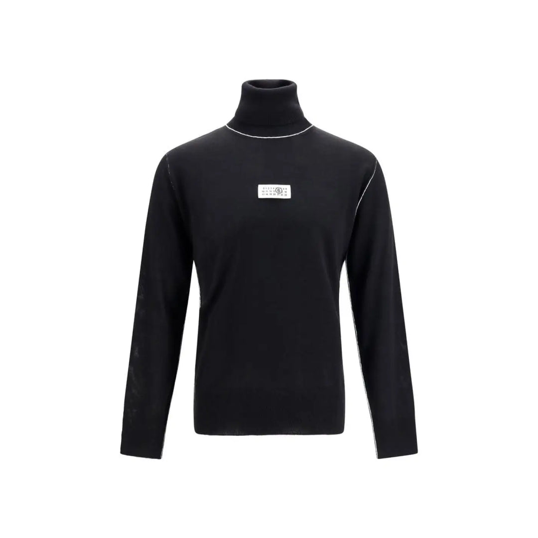 Mm6 Black Wool Oves Aries Turtleneck