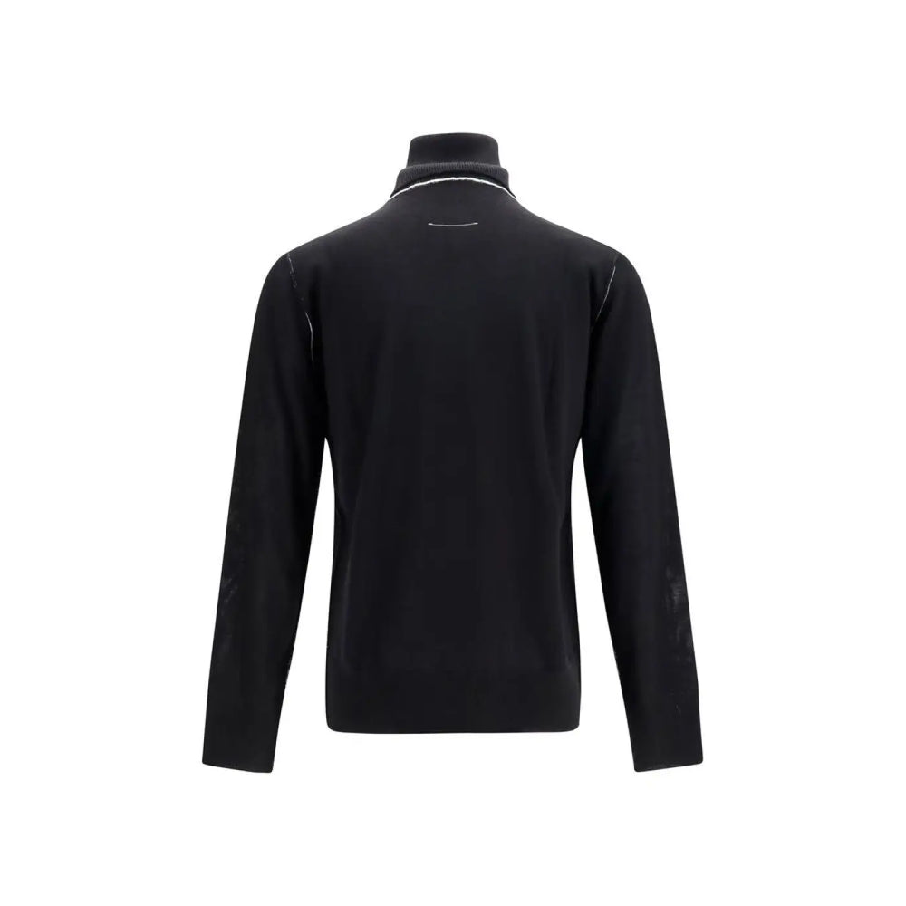 Mm6 Black Wool Oves Aries Turtleneck