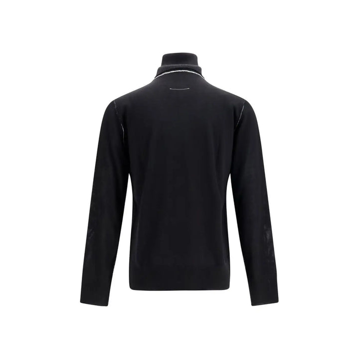 Mm6 Black Wool Oves Aries Turtleneck