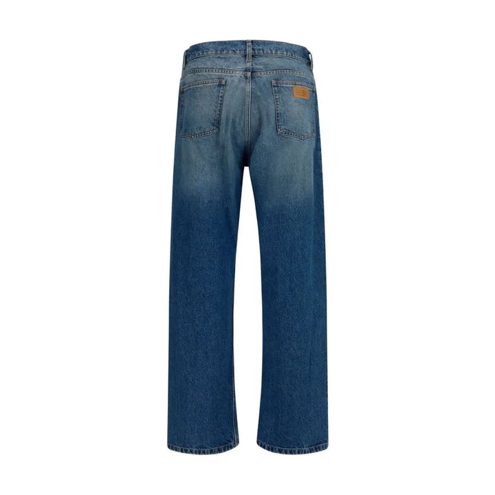 Mm6 Blue Cotton Straight-leg Jeans