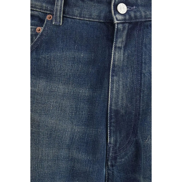 Mm6 Blue Cotton Straight-leg Jeans