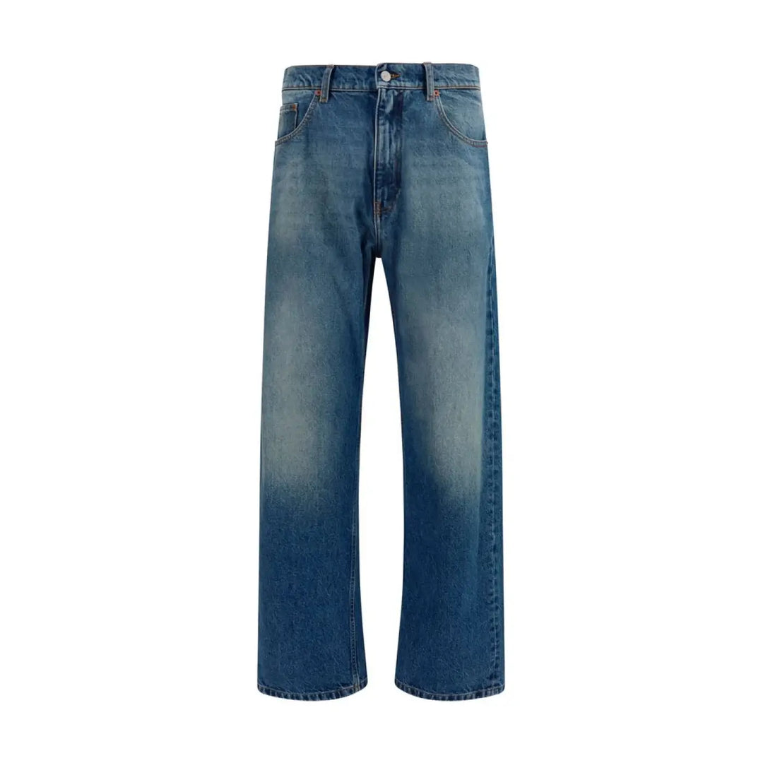 Mm6 Blue Cotton Straight-leg Jeans