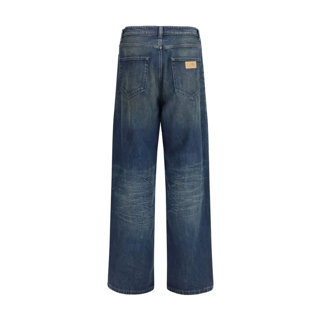 MM6 Blue Cotton Straight-Leg Jeans