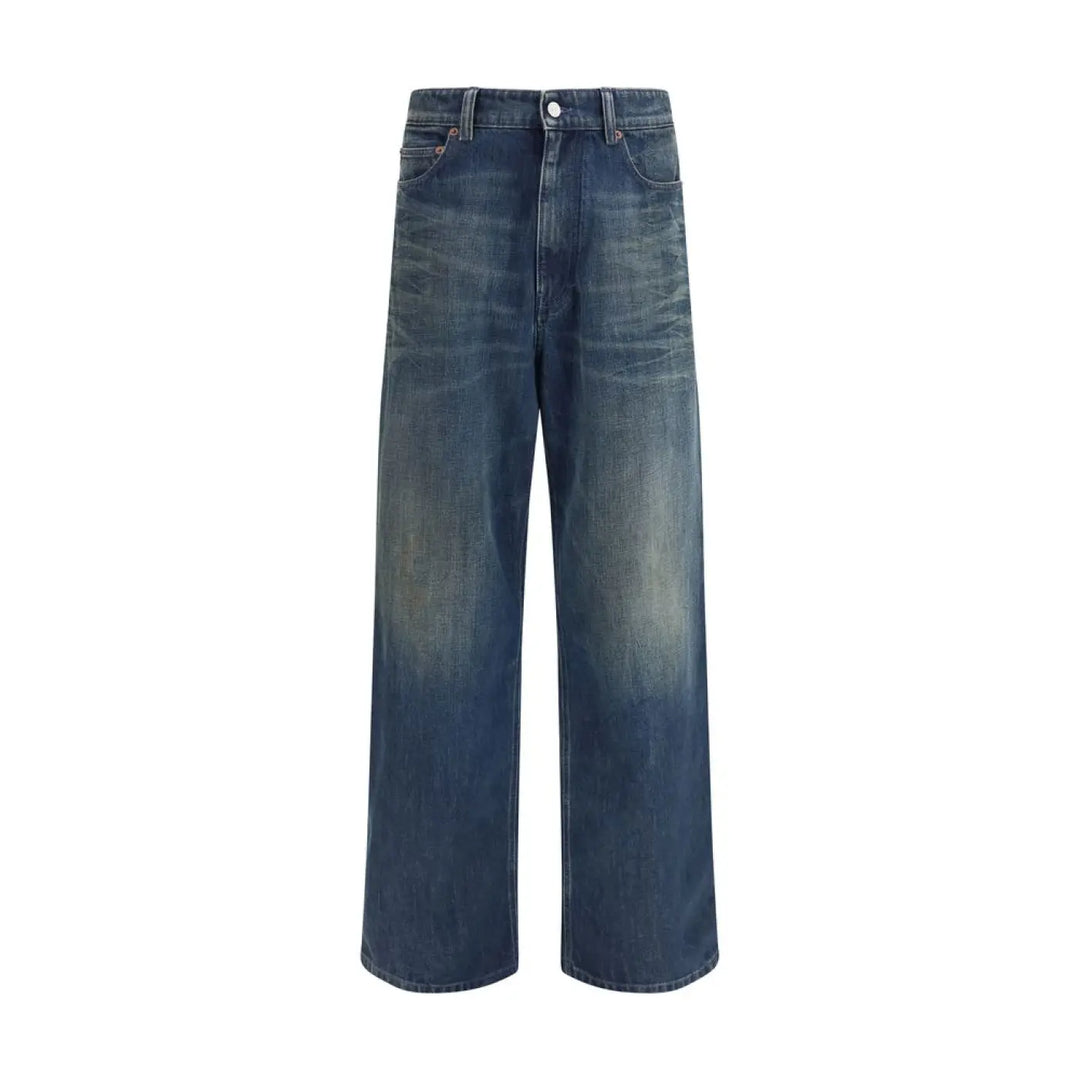MM6 Blue Cotton Straight-Leg Jeans