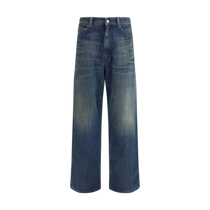 MM6 Blue Cotton Straight-Leg Jeans
