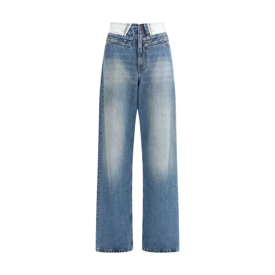MM6 Blue Cotton Straight-Leg Jeans