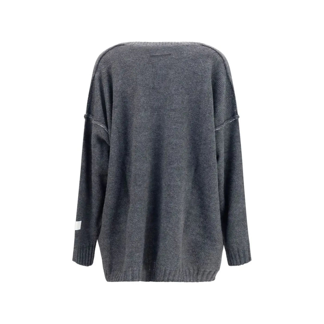 Mm6 Gray Marabou Sweatshirt