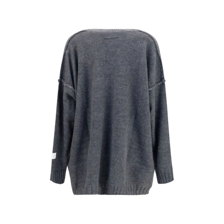 Mm6 Gray Marabou Sweatshirt