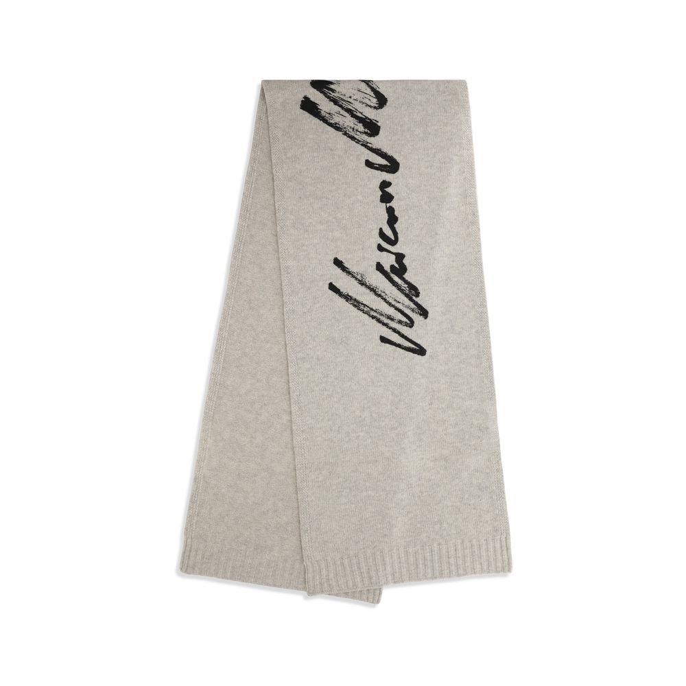 Mm6 Gray Wool Oves Aries Scarf
