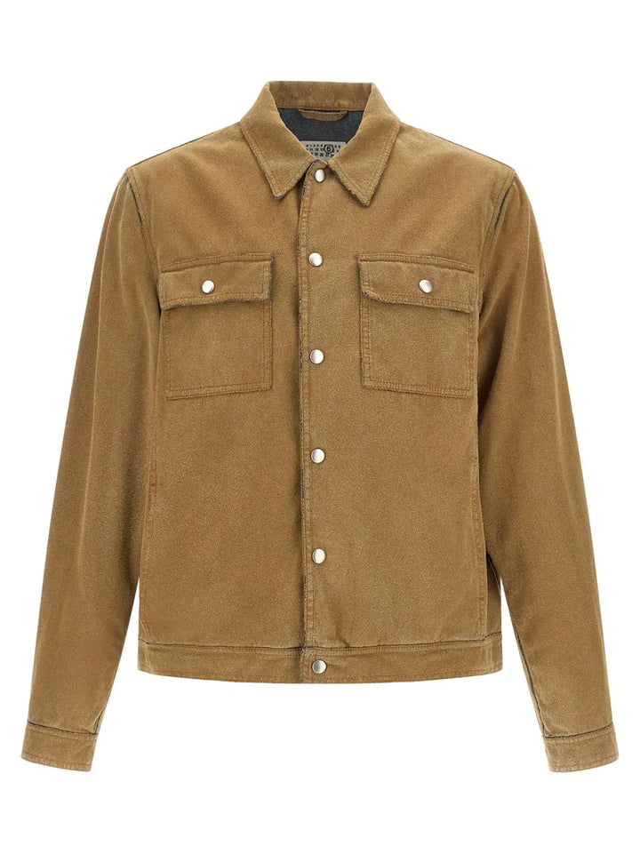 Mm6 Maison Margiela Beige Cotton Denim Jacket