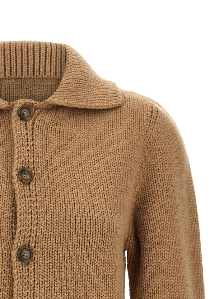 Mm6 Maison Margiela Beige Wool Cardigan