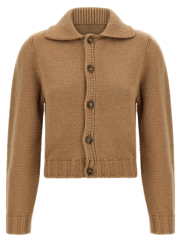 Mm6 Maison Margiela Beige Wool Cardigan