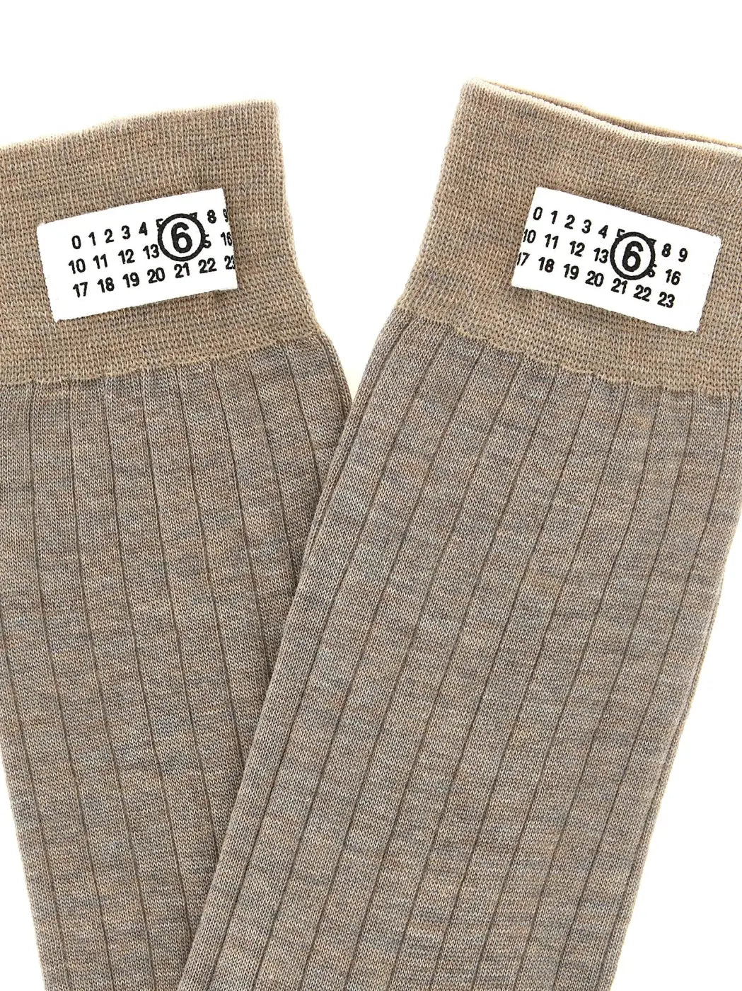 Mm6 Maison Margiela Beige Wool Socks