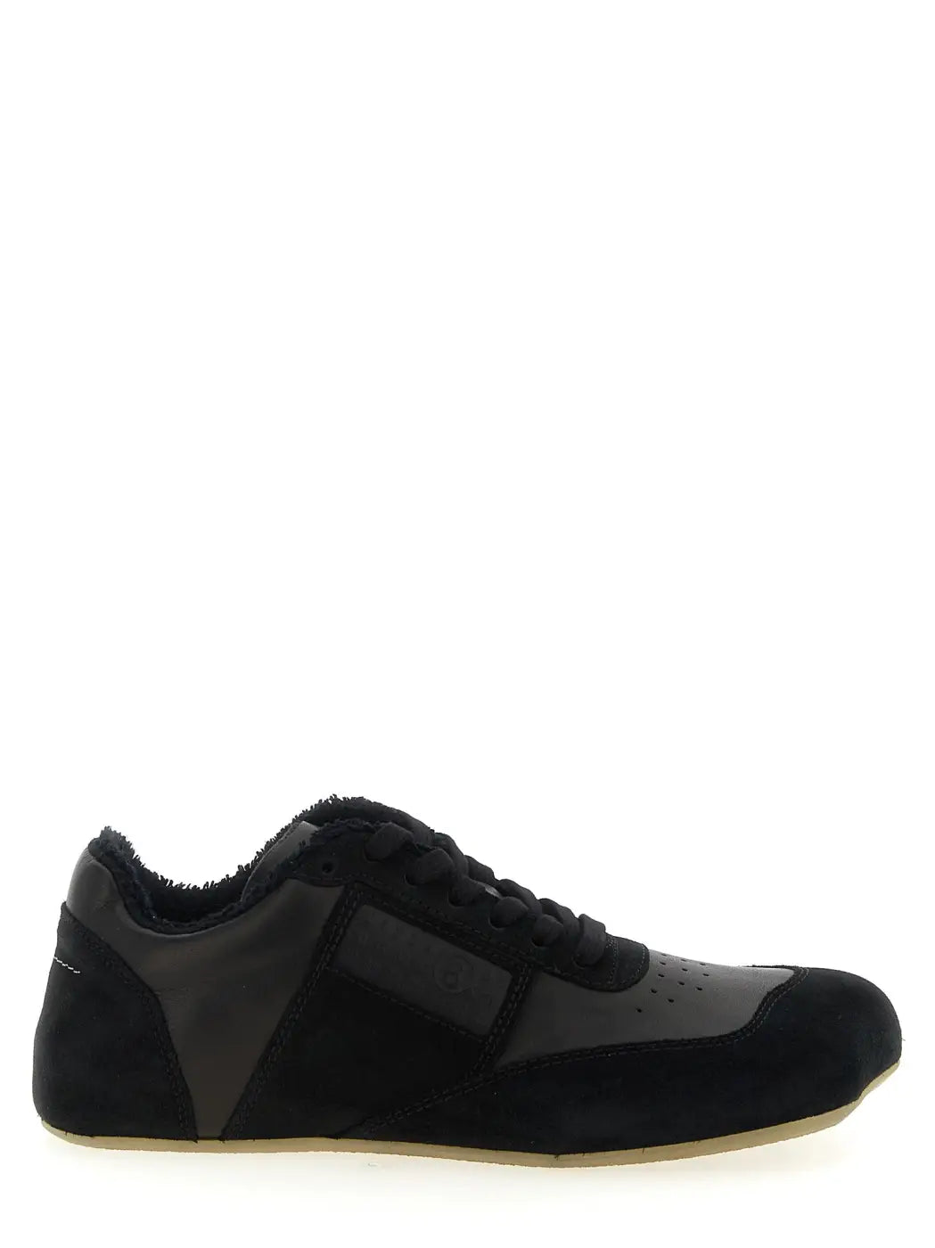 Mm6 Maison Margiela Black Calfskin Athletic Sneakers