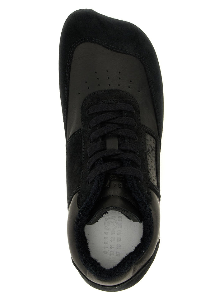Mm6 Maison Margiela Black Calfskin Athletic Sneakers