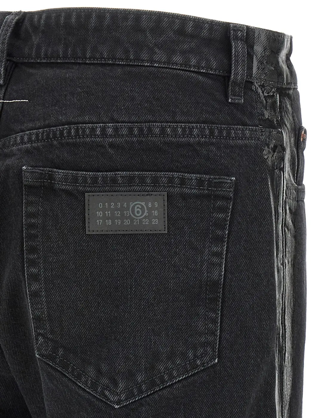 Mm6 Maison Margiela Black Cotton Tapered Jeans