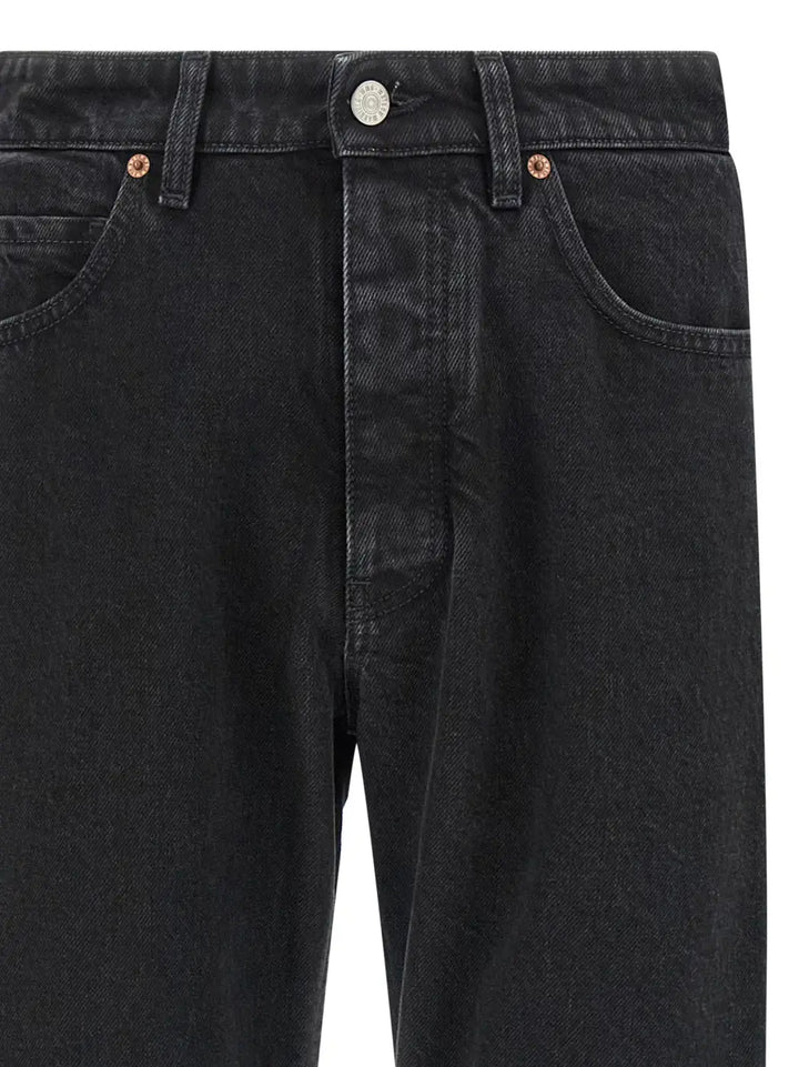 Mm6 Maison Margiela Black Cotton Tapered Jeans