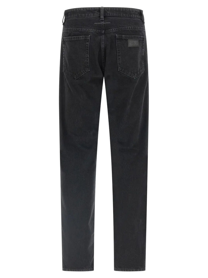 Mm6 Maison Margiela Black Cotton Tapered Jeans