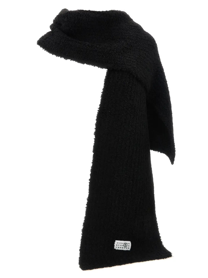 Mm6 Maison Margiela Black Marabou Scarf