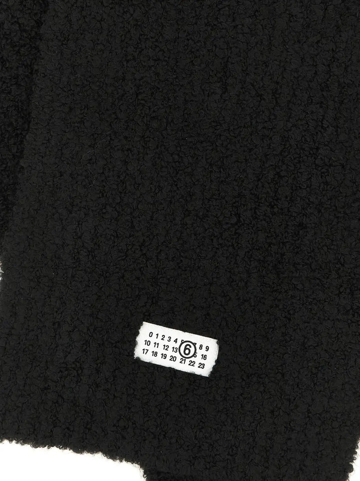 Mm6 Maison Margiela Black Marabou Scarf