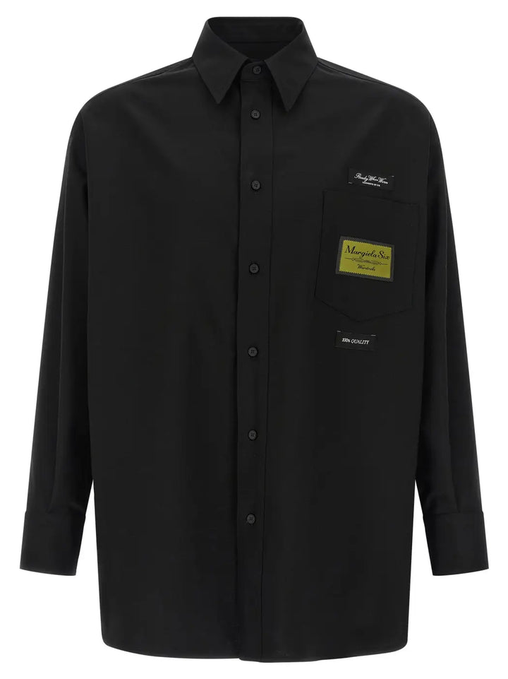 Mm6 Maison Margiela Black Polyester Blouse