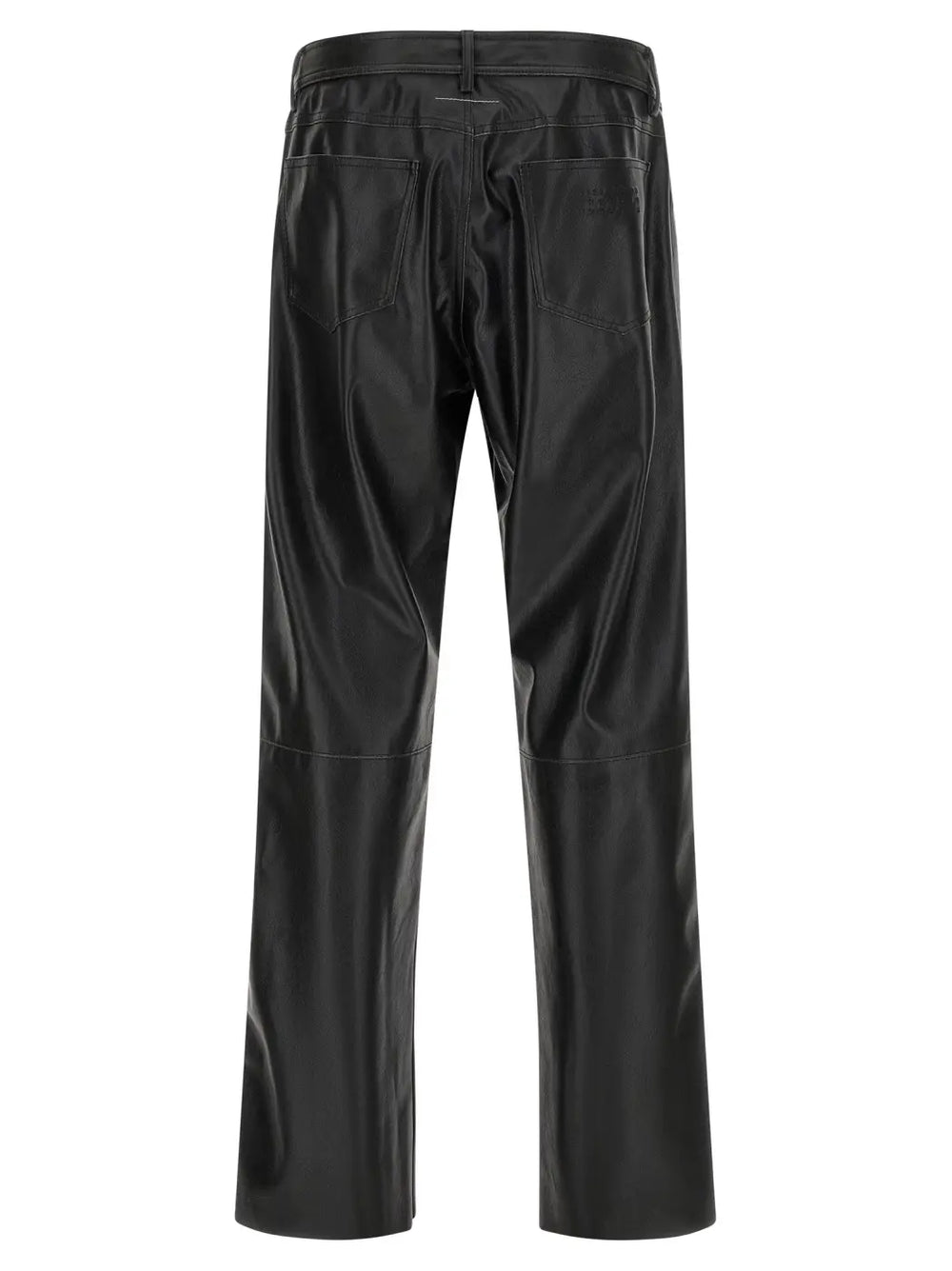 Mm6 Maison Margiela Black Polyester Casual Pants