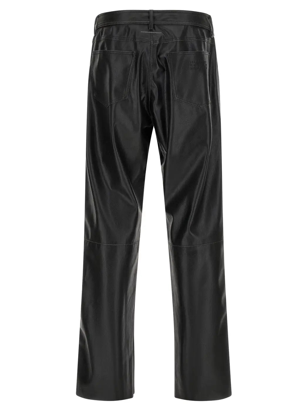 Mm6 Maison Margiela Black Polyester Casual Pants