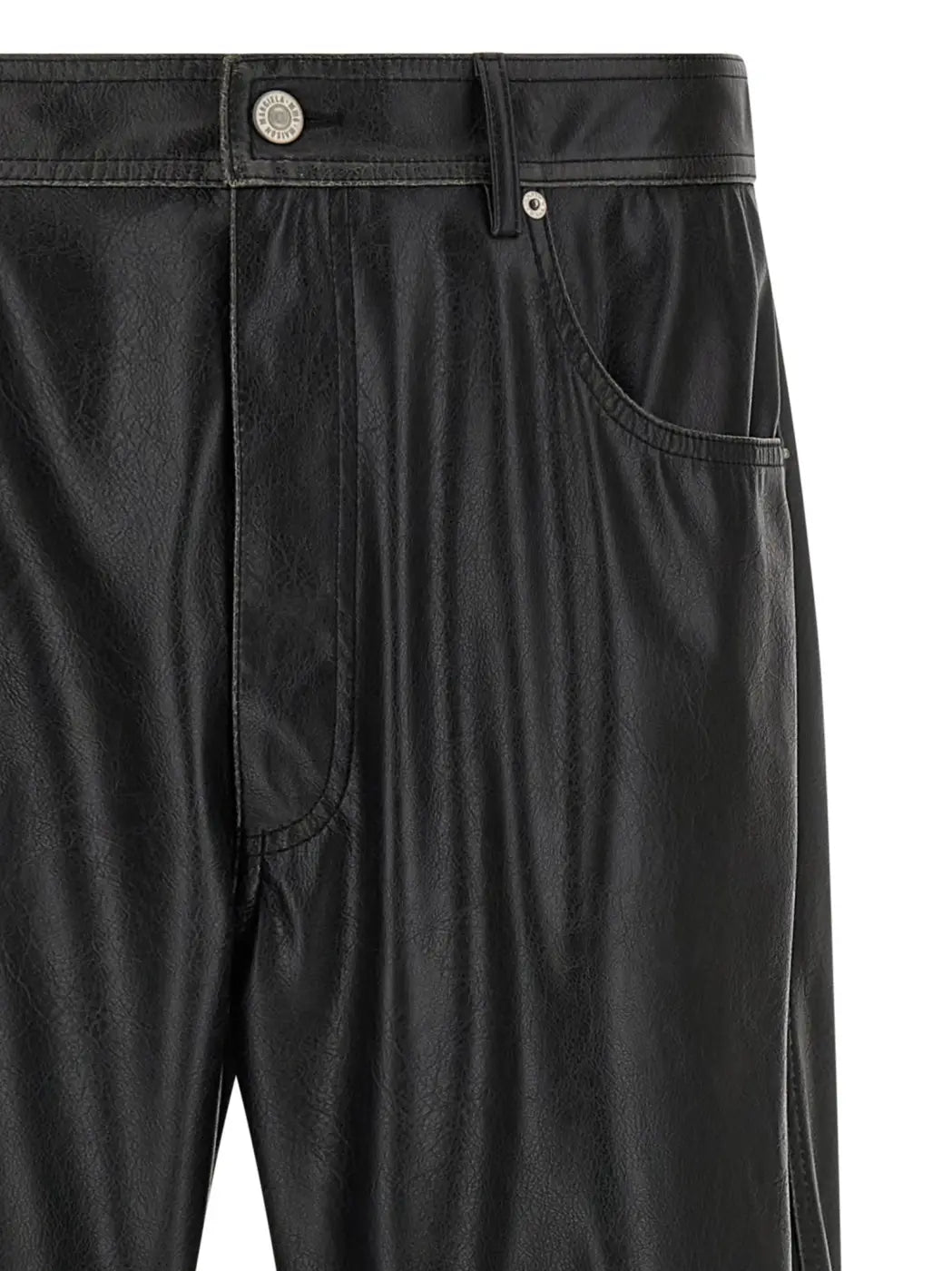 Mm6 Maison Margiela Black Polyester Casual Pants