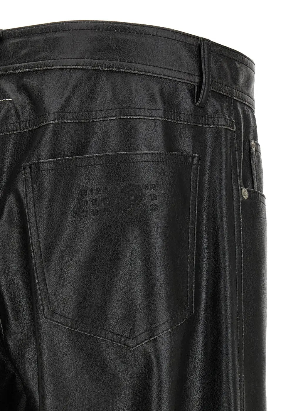 Mm6 Maison Margiela Black Polyester Casual Pants