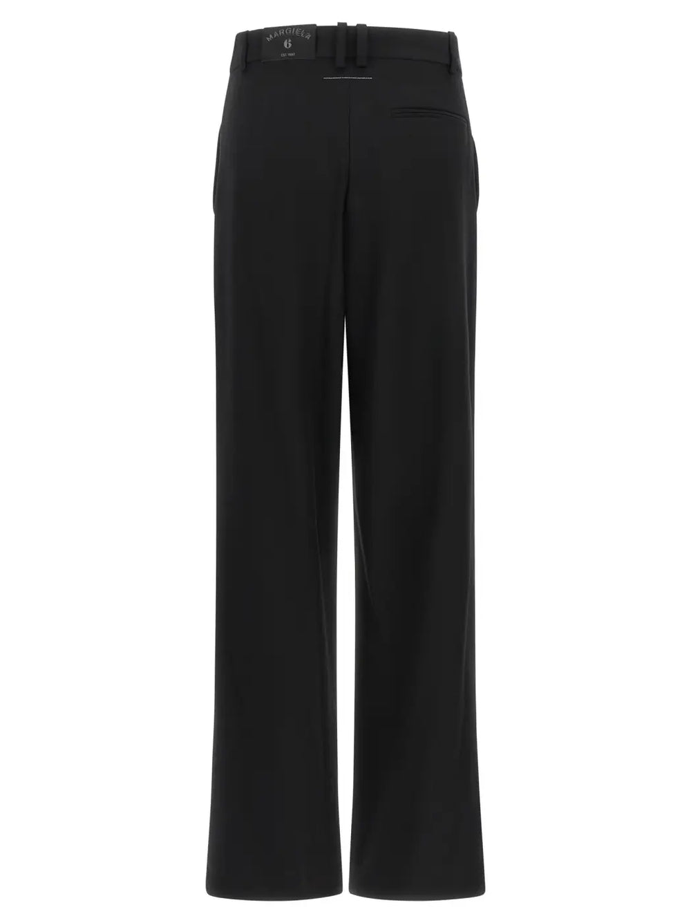 Mm6 Maison Margiela Black Polyester Casual Pants
