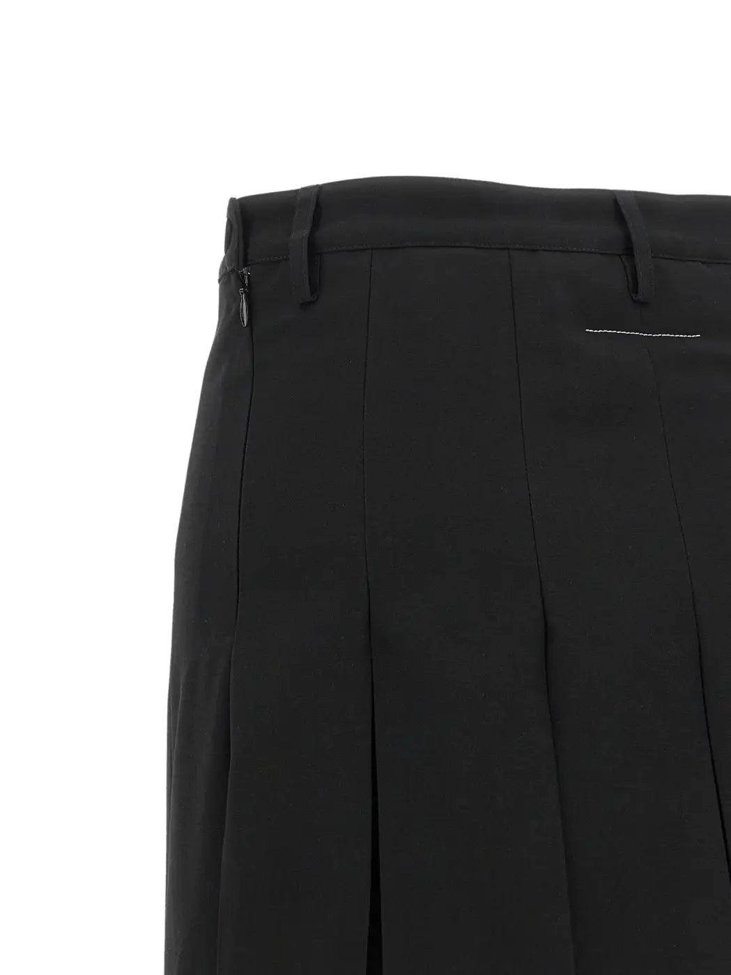 Mm6 Maison Margiela Black Polyester Midi Skirt
