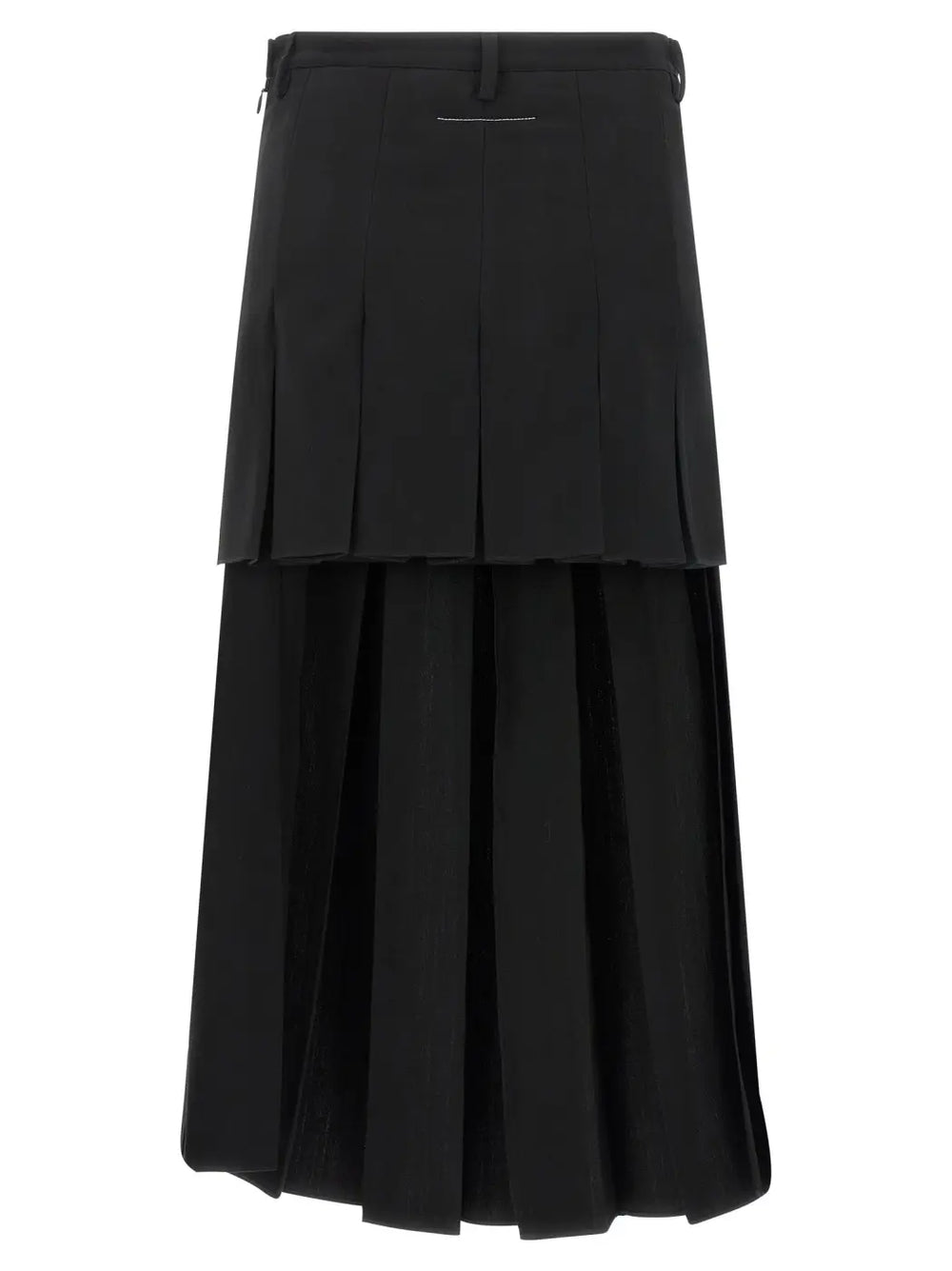 Mm6 Maison Margiela Black Polyester Midi Skirt