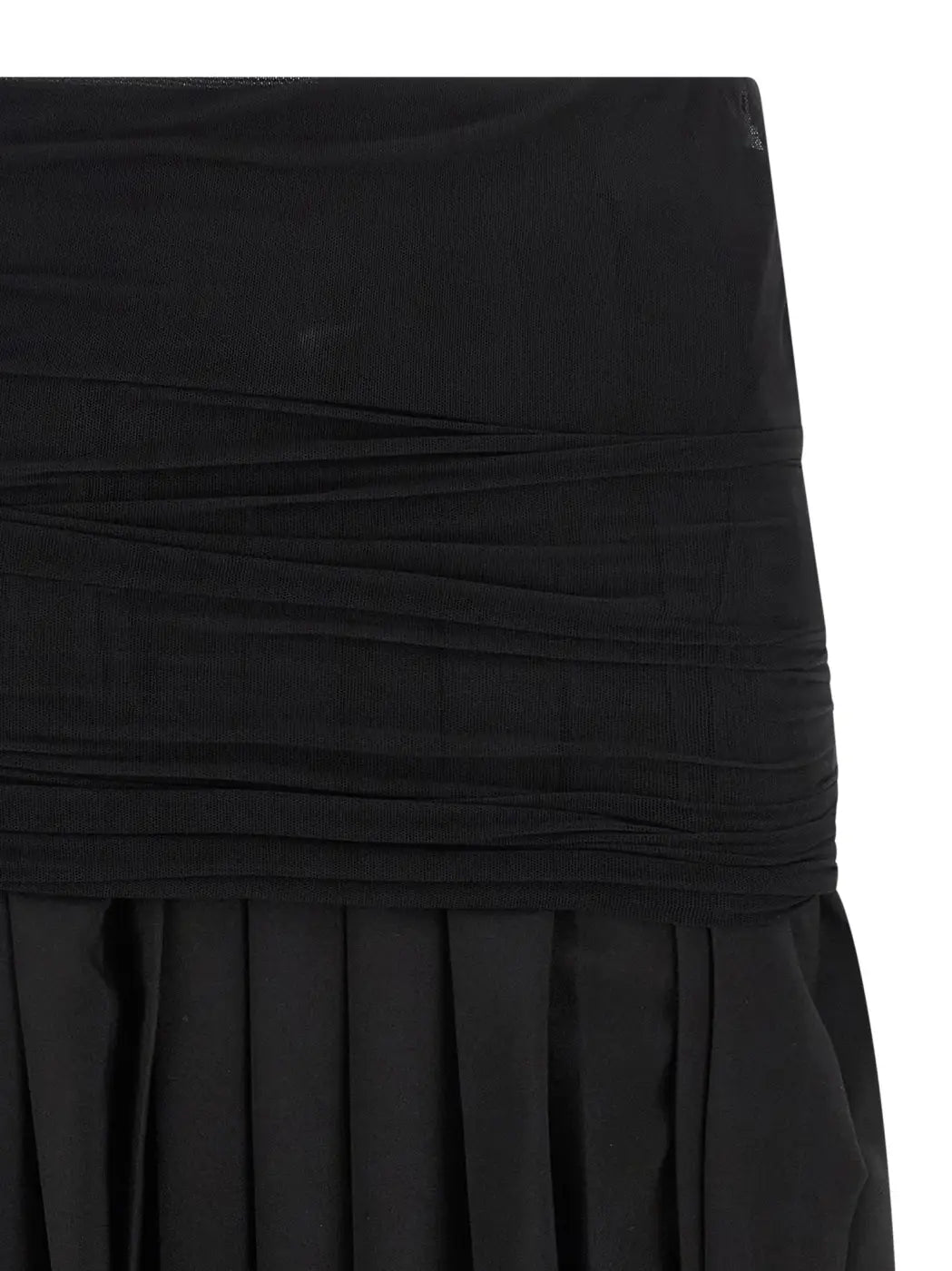 Mm6 Maison Margiela Black Polyester Midi Skirt