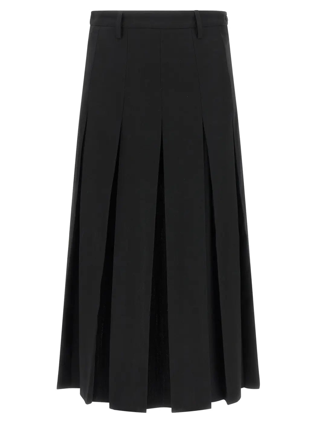 Mm6 Maison Margiela Black Polyester Midi Skirt