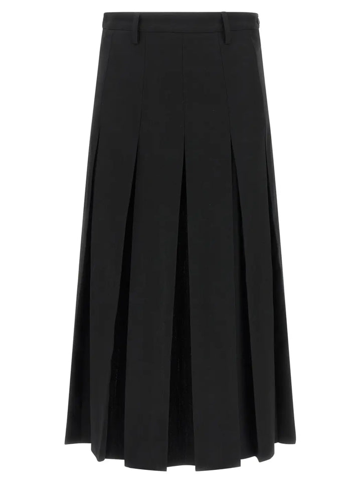 Mm6 Maison Margiela Black Polyester Midi Skirt