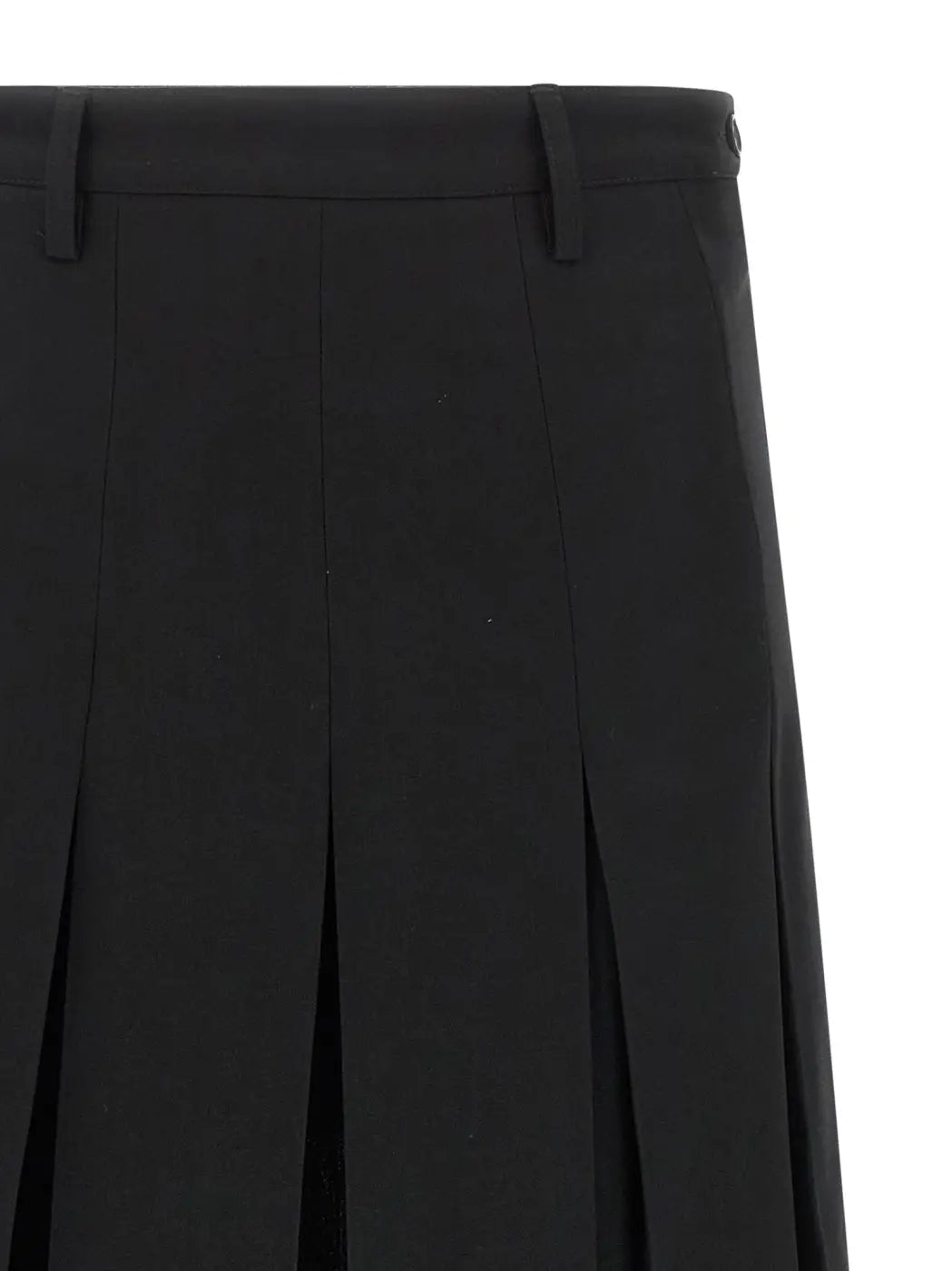 Mm6 Maison Margiela Black Polyester Midi Skirt