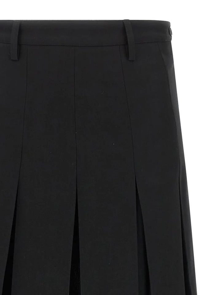 Mm6 Maison Margiela Black Polyester Midi Skirt