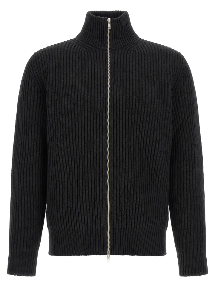 Mm6 Maison Margiela Black Wool Full-length Jacket