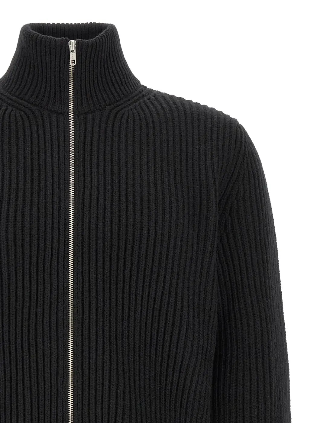 Mm6 Maison Margiela Black Wool Full-length Jacket