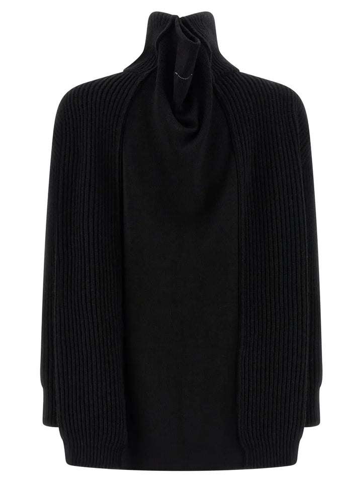Mm6 Maison Margiela Black Wool Short Dress